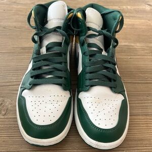 Nike Green and White High-Top Sneakers
